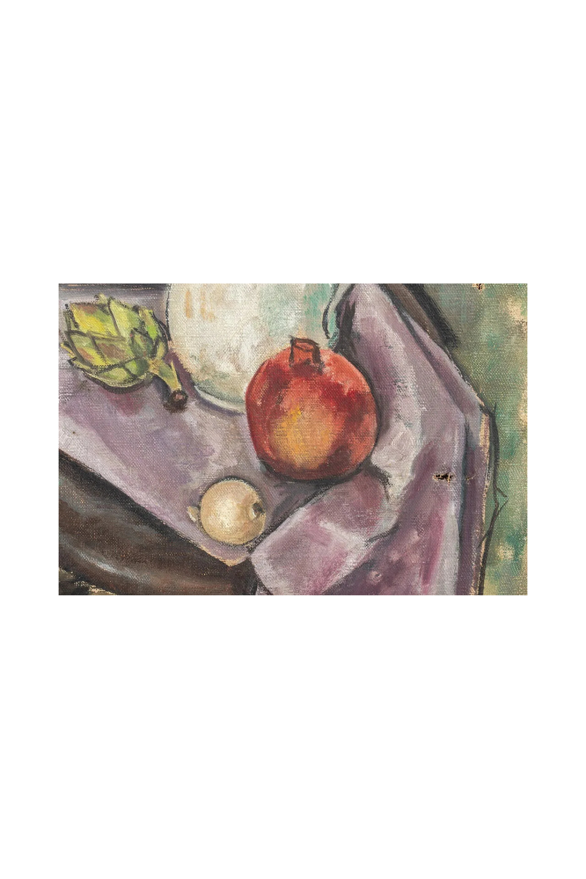 Artichoke and Pomegranate Still Life